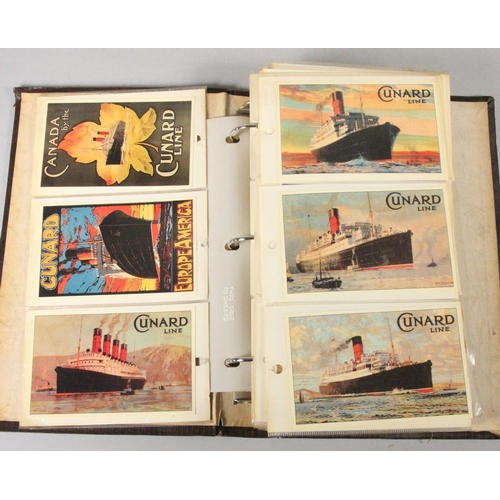 325 - Brian Masterman Collection; two albums of nautical postcards, including the Cunard Collection by Mar... 