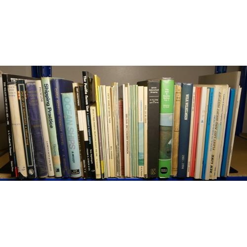 342 - A collection of over 60 nautical books to include, Fifty Years of Naval Tugs, Shipping Practice, Oce... 