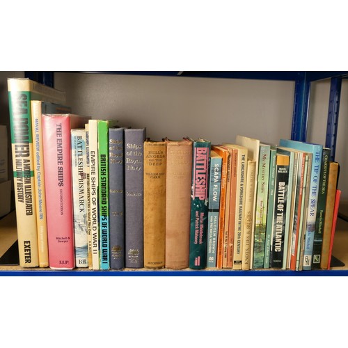 350 - A collection of nautical and sea warfare themed books to include, Battle of the Atlantic, the tip of... 