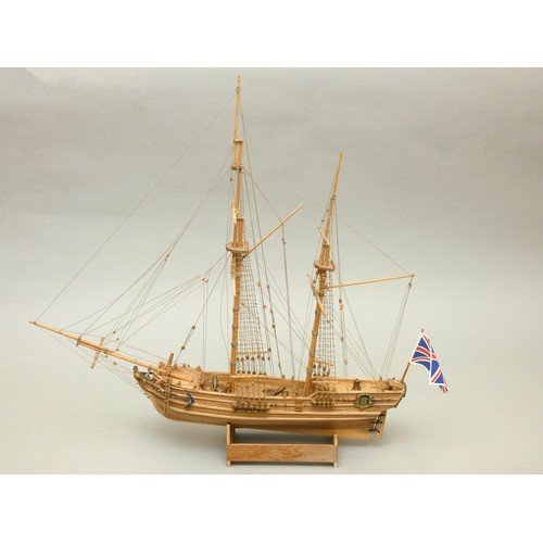 363 - Coast guard cutter, static display model, ayous wood, plank on frame construction, 54 x 56cm.