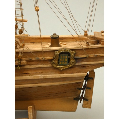 363 - Coast guard cutter, static display model, ayous wood, plank on frame construction, 54 x 56cm.