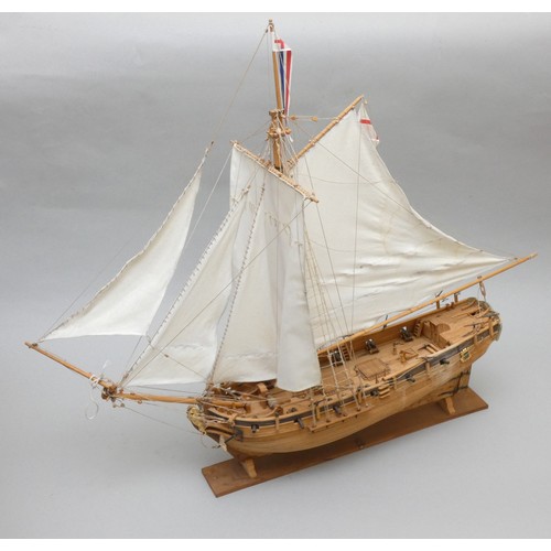 368 - An armed cutter, static display model, plank on frame construction, with Seahorse figurehead, 77 x 6... 