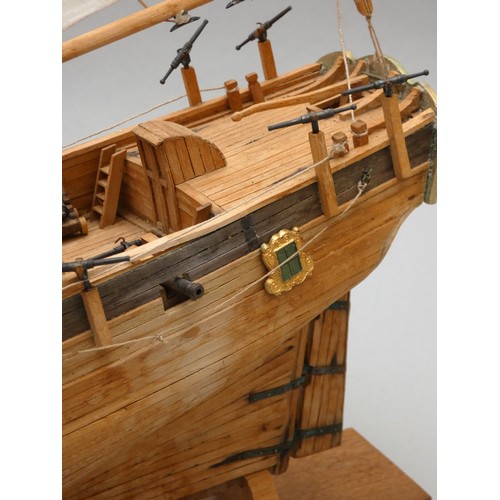 368 - An armed cutter, static display model, plank on frame construction, with Seahorse figurehead, 77 x 6... 