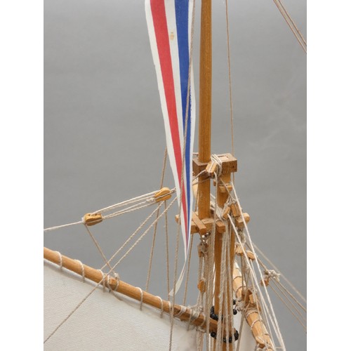 368 - An armed cutter, static display model, plank on frame construction, with Seahorse figurehead, 77 x 6... 