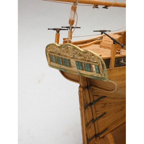 368 - An armed cutter, static display model, plank on frame construction, with Seahorse figurehead, 77 x 6... 