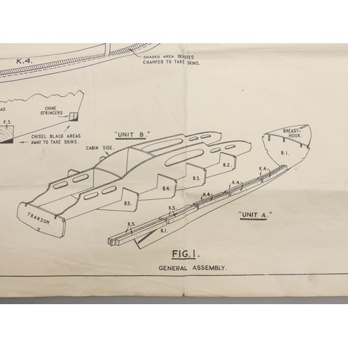 370 - An Aerokits Ltd Sea Commander static display model, partially built, with plans, 68cm.