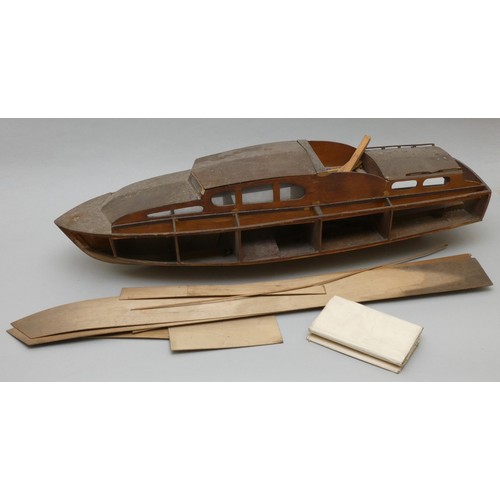 370 - An Aerokits Ltd Sea Commander static display model, partially built, with plans, 68cm.