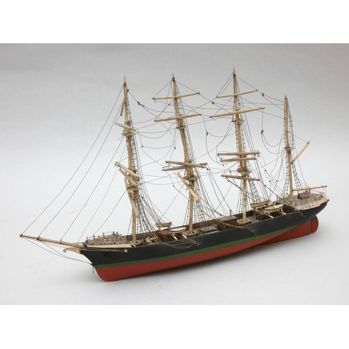 374 - A static model of tea clipper Garnet Hill of Glasgow, 49cm and a modern Greek fishing boat, 30cm.
Ga... 