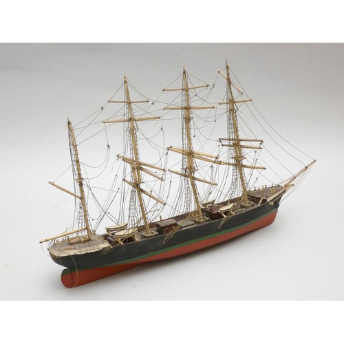 374 - A static model of tea clipper Garnet Hill of Glasgow, 49cm and a modern Greek fishing boat, 30cm.
Ga... 