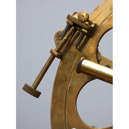 392 - A reproduction brass sextant, 19cm, hardwood case