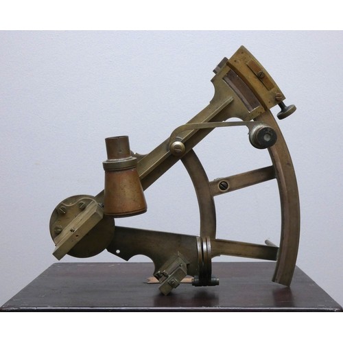 404 - A 19th Century brass Naval sextant, signed James Barry with 8