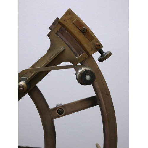 404 - A 19th Century brass Naval sextant, signed James Barry with 8