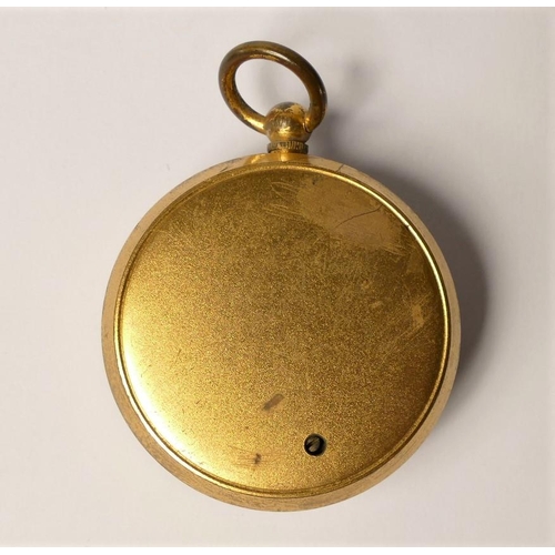 405 - A brass pocket barometer, by Thos. Armstrong, Manchester, numbered 1372, 45mm, case