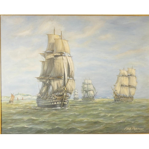 434 - Max Parsons (1915-1998), nautical scene, oil on board, signed lower right, 50 x 39 cm