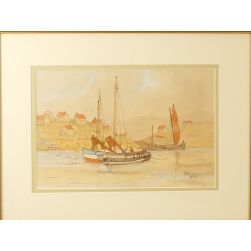 439 - Ken Wigg, (1913-2014), two North East coast nautical scenes, watercolour, signed lower right, 28 x 1... 