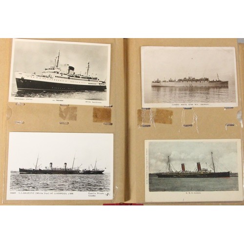 327 - Brian Masterman Collection; an album of approximately 108 passenger liner postcards, the vast majori... 