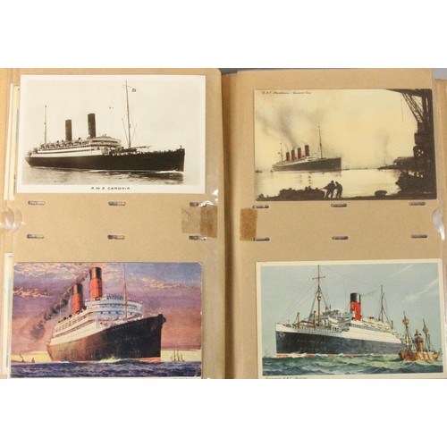 327 - Brian Masterman Collection; an album of approximately 108 passenger liner postcards, the vast majori... 