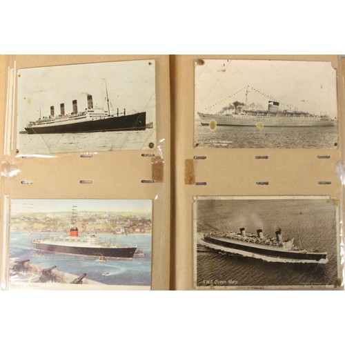 327 - Brian Masterman Collection; an album of approximately 108 passenger liner postcards, the vast majori... 