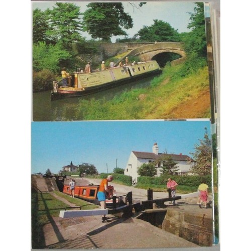 328 - Brian Masterman Collection; an album of postcards to include narrow boats, passenger liners and brid... 