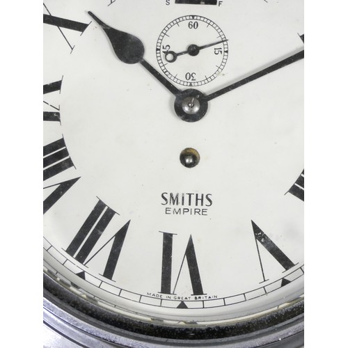 402 - Smiths Empire chrome bulkhead clock, the 8