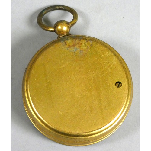 388 - P.H. Steward, Cornhill and St. Paul's Church Yard, London, a brass compensated pocket barometer, num... 