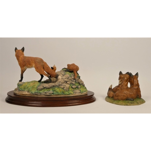 82 - Border Fine Arts, 'Fox and Family' L53 by David Geenty, limited edition 1421/1500, 15 x 24 cm, 'Foxe... 