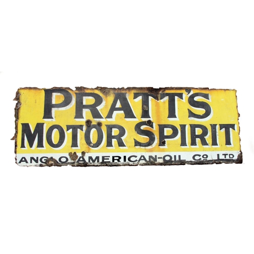 67 - Pratt's Motor Spirit, a single sided vitreous enamel advertising sign, 45 x 130 cm
