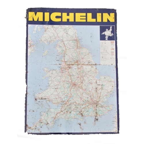 76 - Michelin, a single sided printed tin map of England and Wales, 87 x 63 cm