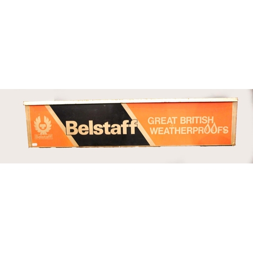 92 - A Belstaff Weatherproofs illuminated light box shop sign, 100 x 23 x 17 cm