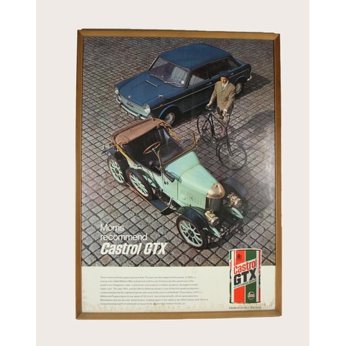 108 - A framed Castrol/Morris Bullnose & Morris 1800 advertising poster, 87 x 61 cm