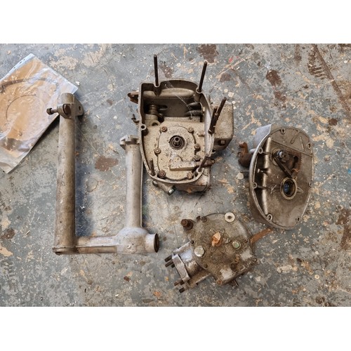 175 - Velocette LE shaft and gearbox parts, together with Harley-Davidson NOS oil pan, part number 26071-9... 