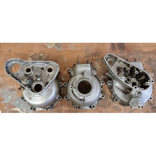 193 - A Triumph T110 pair of crankcases, D13923,and another single case