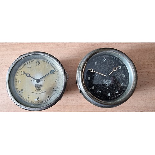 153 - A Smiths black dial dash board clock, 3 1/2