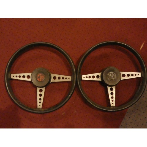 129 - Two MGB steering wheels