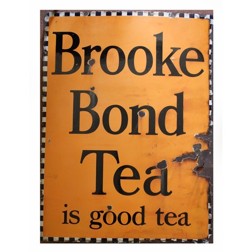 102A - Brooke Bond Tea, a double sided vitreous enamel advertising sign, 101 x 76 cm