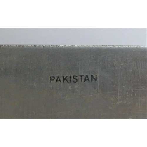 218 - A large Pakistani two blade pen knife, with lacquered wood handle, blades 25cm.
This bladed product ... 