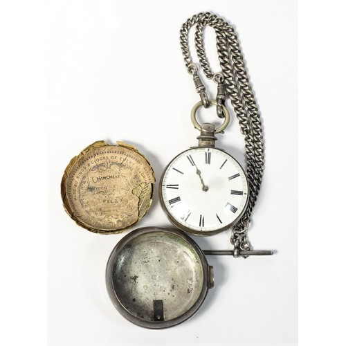 15 - Craven Lyon, Bridlington, a Victorian silver pair cased fusee pocket watch, London 1869, the 45mm wh...