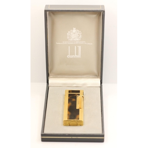 17 - A Dunhill tortoiseshell and barley rollagas lighter, c.1980's, box