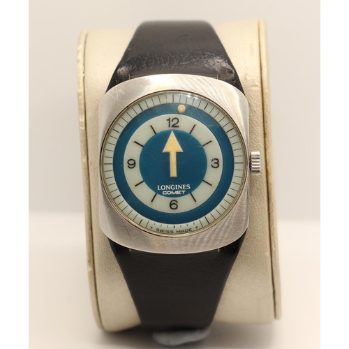 40 - Longines, Comet, ref. 8475, a stainless steel mystery wristwatch, circa 1970, manual wind movement, ...