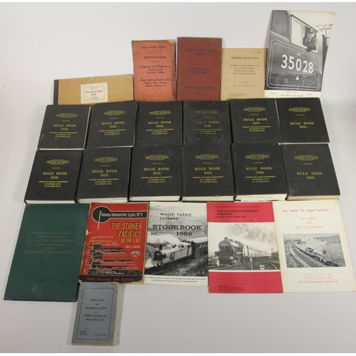 A collection of 12 editions of B.R. 1950 rule books and amendments, 6 ...