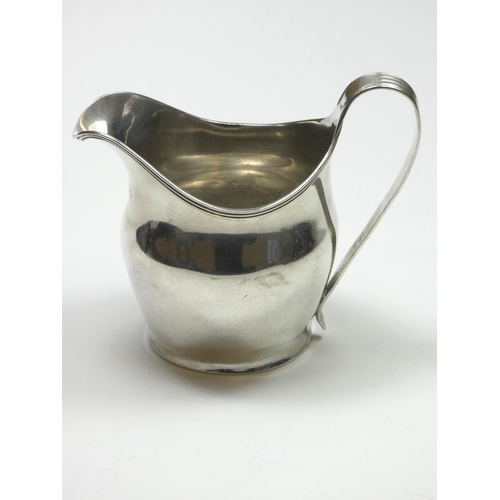 71 - A George III silver cream jug, by Peter, Ann and William Bateman, London 1804, with reeded border an... 