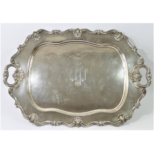 78 - An American silver two handled tray, by F.M. Whiting, Massachusetts, London import marks 1921, with ... 