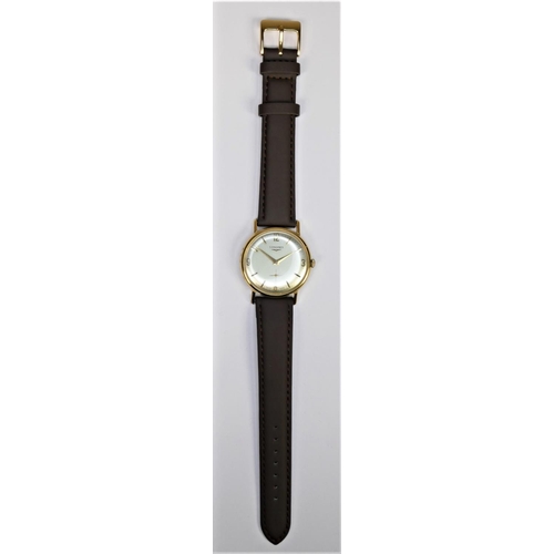 85 - Longines, a manual wind gold plated gentleman's wristwatch, c.1962, the off white dial with 12, 3, 6... 