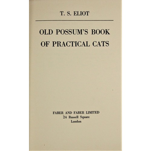 158 - T.S Eliot. Old Possum's Book of Practical Cats. Faber & Faber 1st edition 1939. Yellow Cloth.