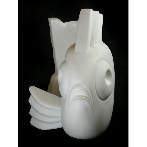 429 - Darren Yeadon, (b. 1970), Fish, Signed, Carrara marble, 31 x 32cm high. ARR
Brought up by the sea in... 