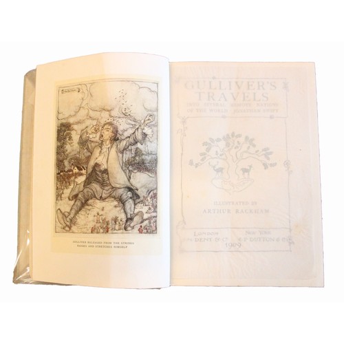 143 - Arthur Rackham illustrated books. Jonathan Swift. Gulliver's Travels. J M Dent. 1909. 12 colour plat... 