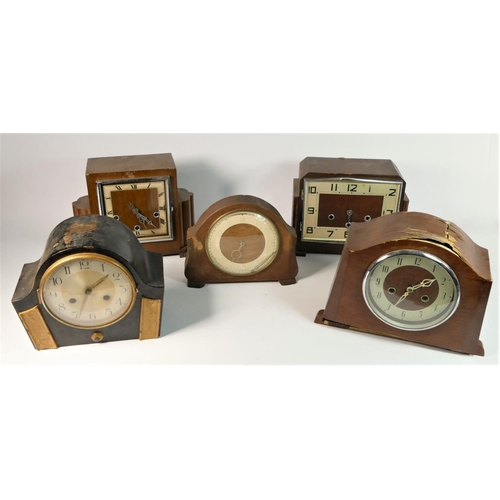A collection of mantle and wall clocks to include a Prescot 31 day wall ...