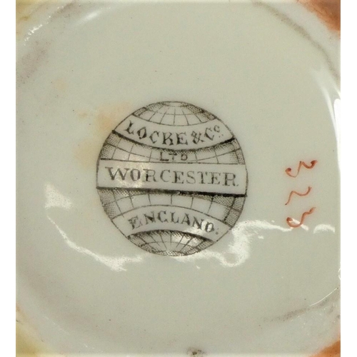 28 - A Locke & Co, Worcester cream jug, 502A, with shell border, 10.5cm and three other Lock & Co cream j... 