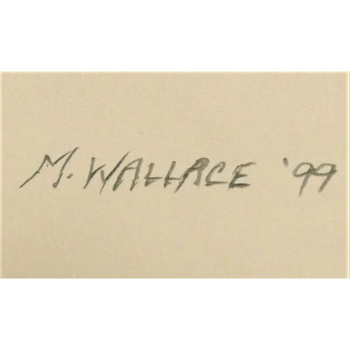 62 - Mike Wallace (late 20th century), Native American brave, pencil sketch, signed and date 99, 52 x 38c... 