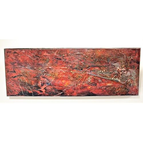 72 - Antanas Povlas (Tony) Allison (Canadian 1946 - ), untitled, mixed media on canvas, signed, 38 x 107c... 